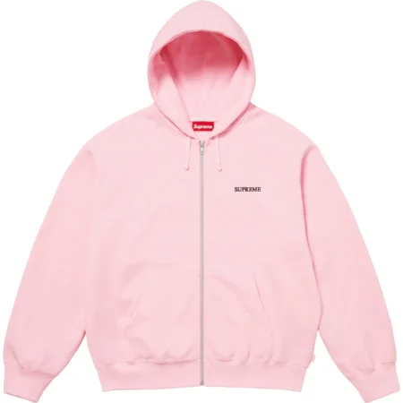 IDGAF Zip Up Hooded Sweatshirt Light Pink