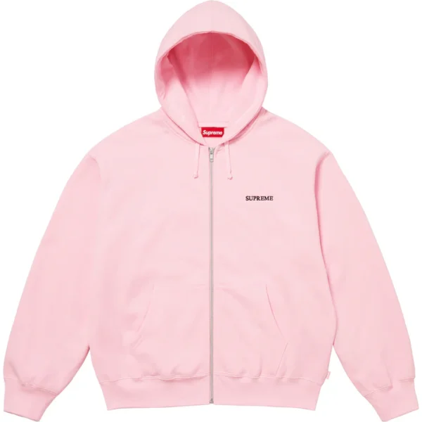 IDGAF Zip Up Hooded Sweatshirt Light Pink