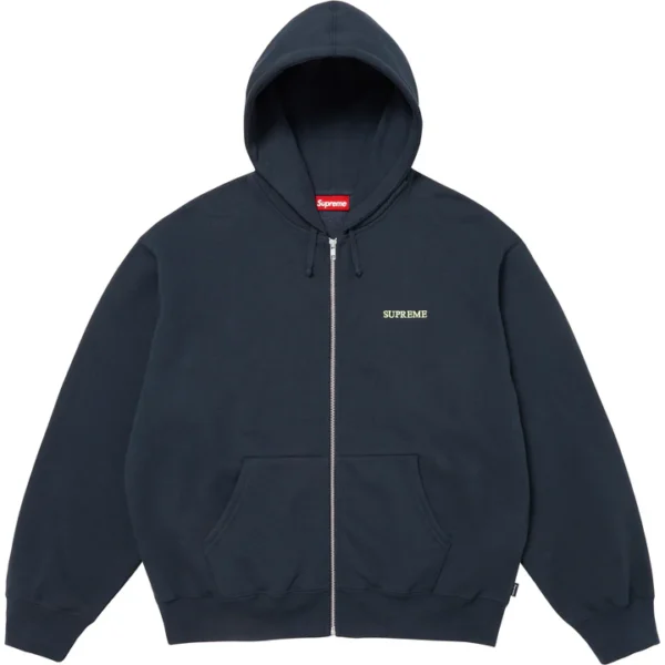 IDGAF Zip Up Hooded Sweatshirt Navy