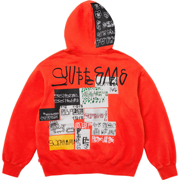 176 Zip Up Hooded Sweatshirt Bright Orange - Image 2